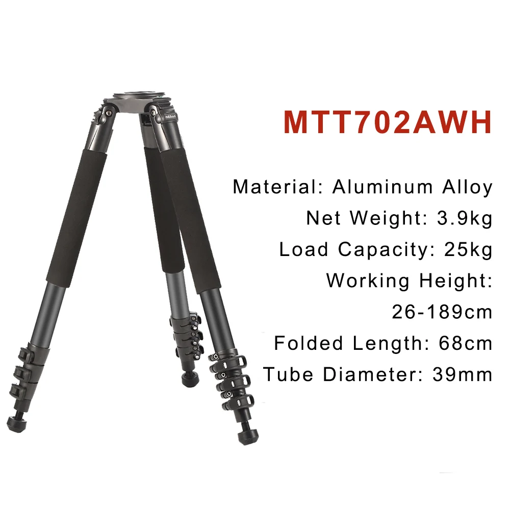 miliboo Portable Carbon Fiber Tripod for Professional Camera Camcorder/Video/DSLR Stand,Stable Design, MTT702B (without head)