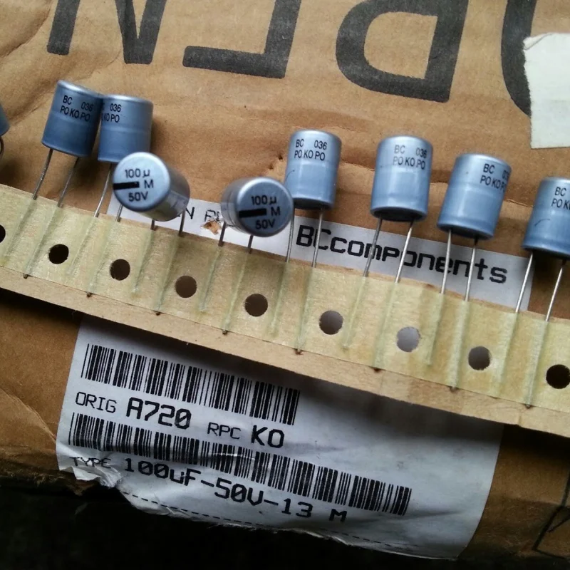 5 uds BC 036 carcasa de aluminio azul agua condensador electrolítico de alta fidelidad 100UF 50V 50V100U