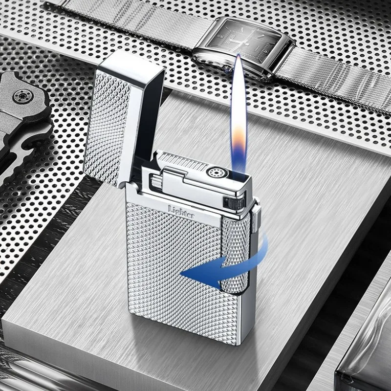 لهب مزدوج يندبروف البيوتان أخف المعادن الغاز أخف المحمولة الشاعل هدية رائعة للرجال والنساء اكسسوارات السجائر