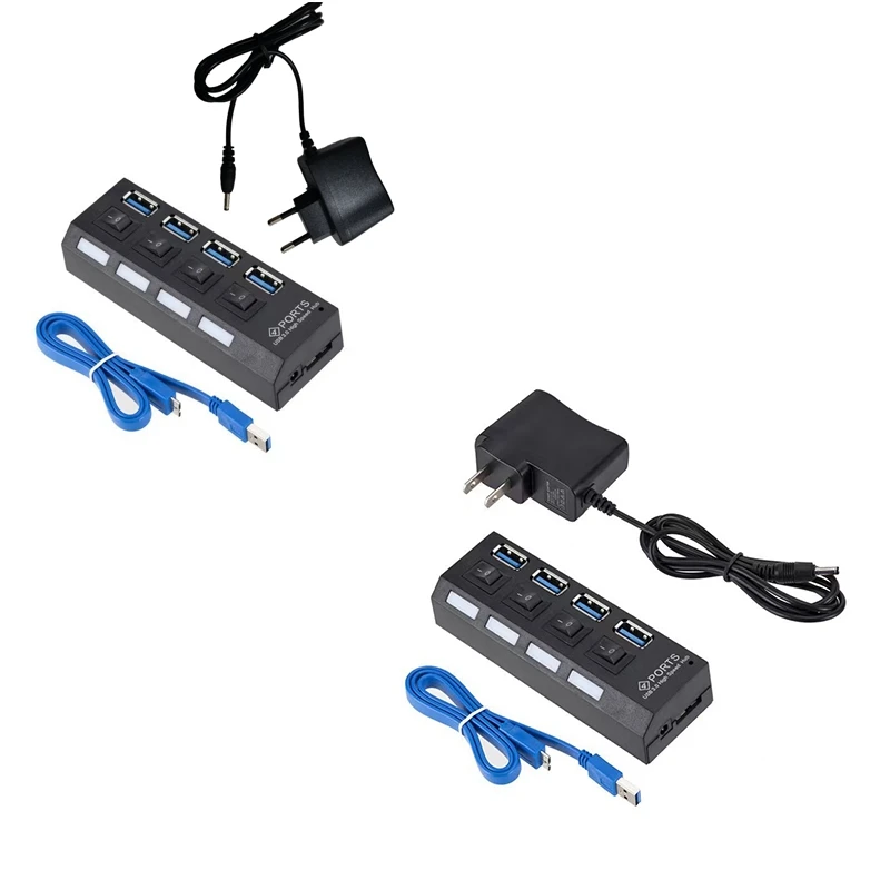 

new!!USB 3.0 Power Adapter 4 Ports Multi USB Splitter Hub 3.0USB Hub 50CM Cable Hub Docking Station