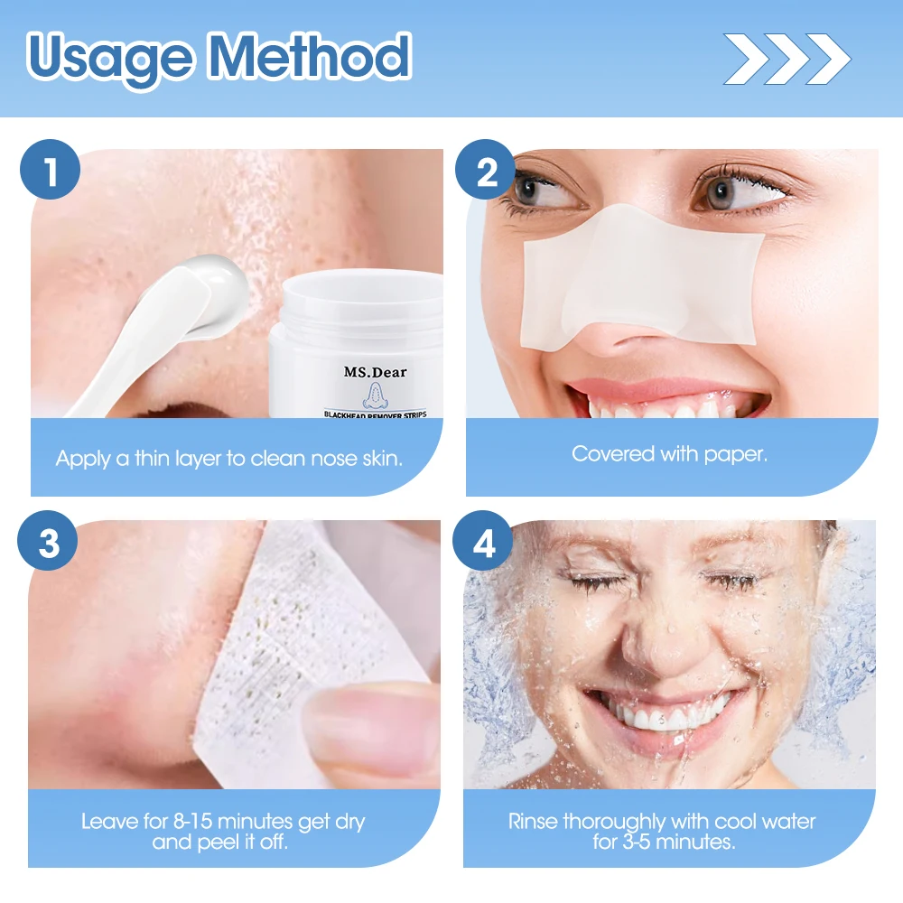 80 STKS Neus Porie Strips 30g Comedondrukker Vloeibare Witte Klei Peel off Gezichtsmasker Effectieve Porie & Neus Reiniging Huidverzorging Kit