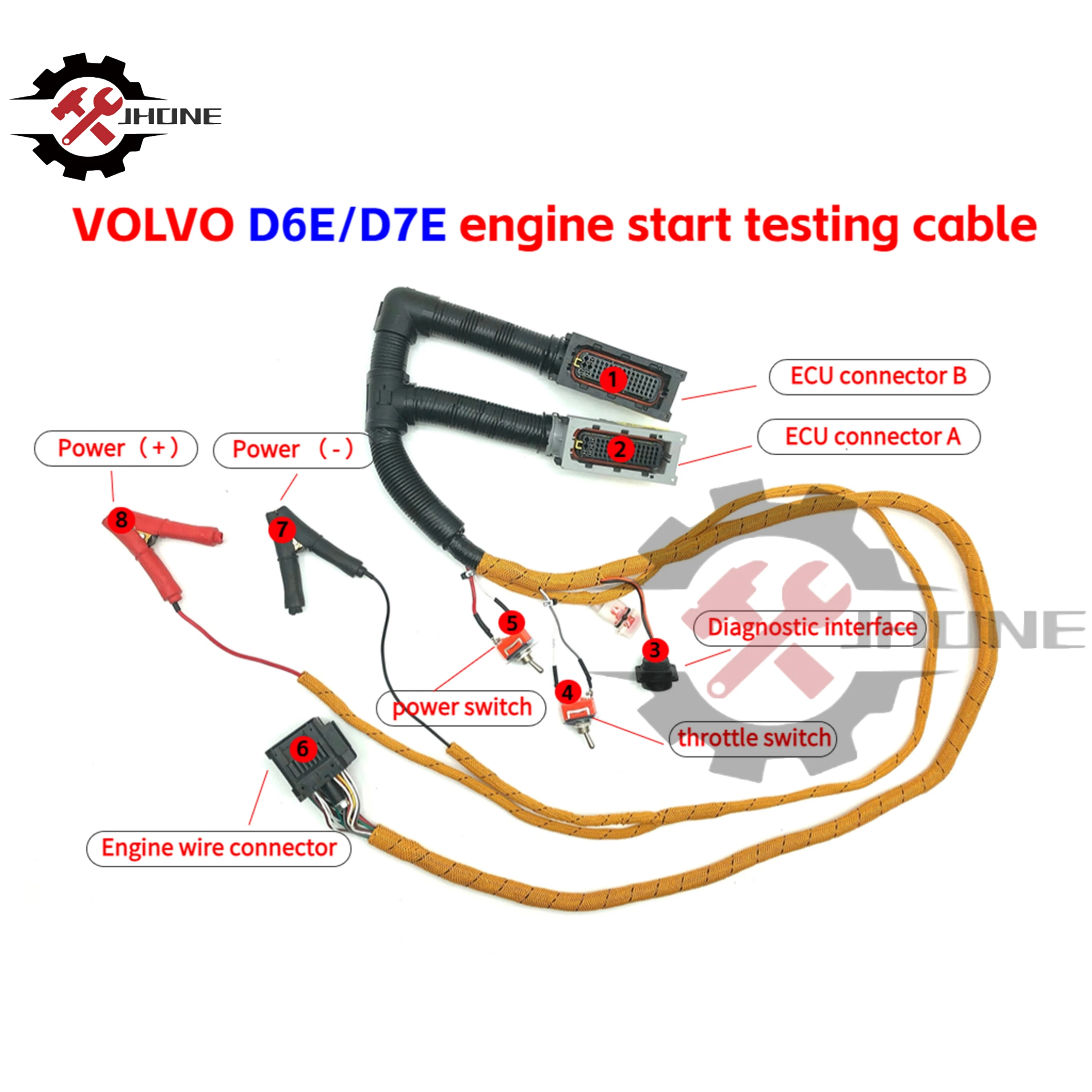 

Wiring Harness for Vo-lvo D6E D7E Engine Start Testing Cable Highquality 88894000 for Volvo Excavator Computer Board Engin Start