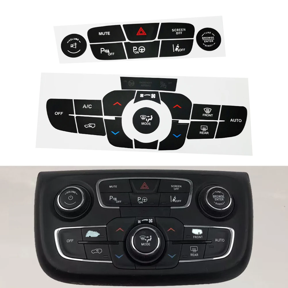 Vinyl Dashboard Button Sticker for AC Reverse Function on For Jeep Compass 2017 2021 Interior Climate Controls