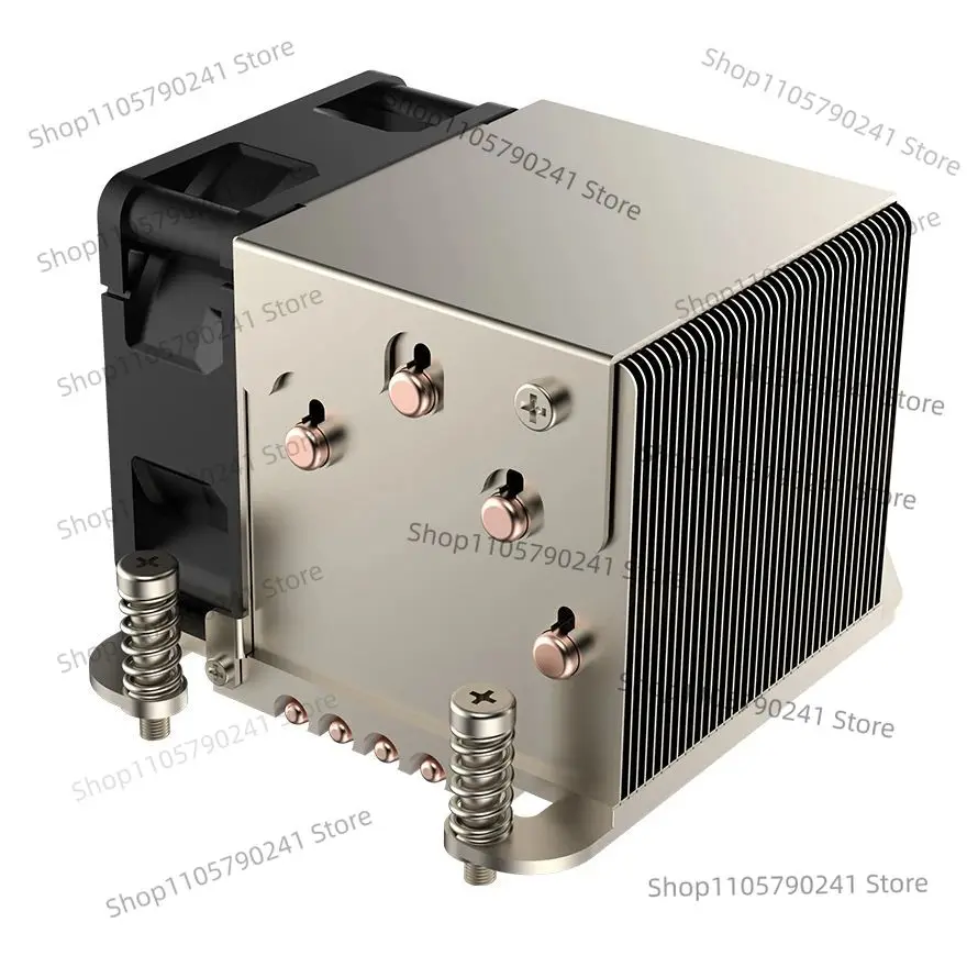 2U 200W CPU Cooler 4 Heat Pipes Heat Sink Compatible with AM4 AM5 90mm 54mm Mounting Pitch Server Parts