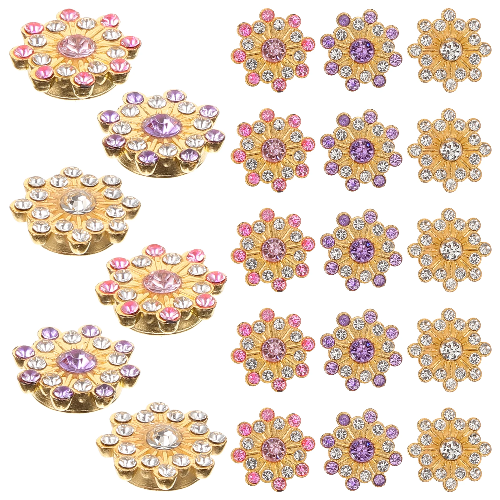 

150 Pcs Sunflower Rhinestones 14mm White Pink Lilac DIY Craft Accessories for Clothes Shoes Bags Jewelry Making