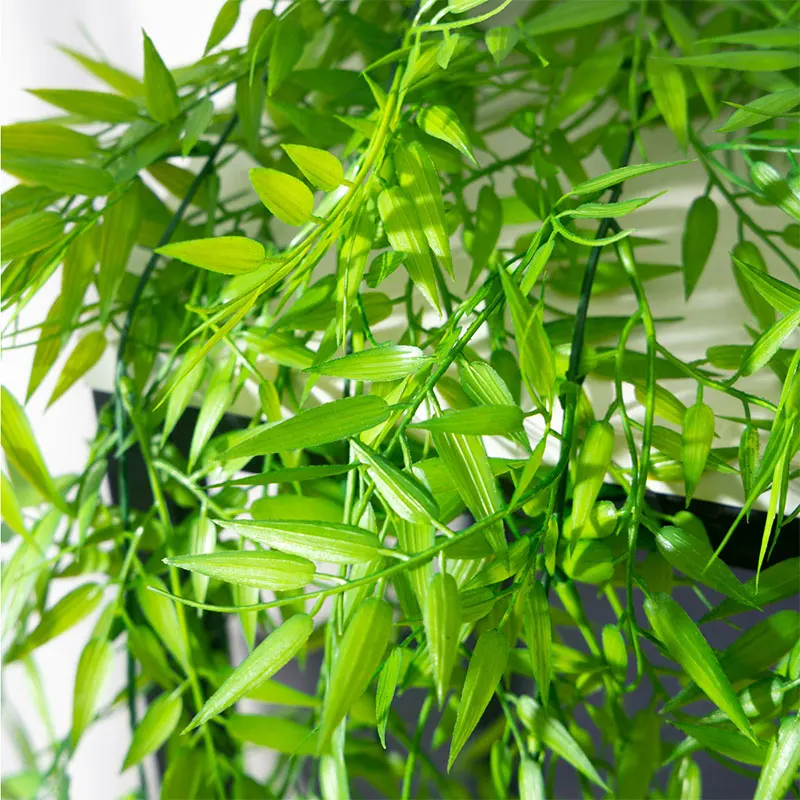 80-105cm Artificial Hanging Plants Tropical Bamboo leaf Vines Fake Grass Vine Plastic Willow leaves Wall For Garden Home Decor
