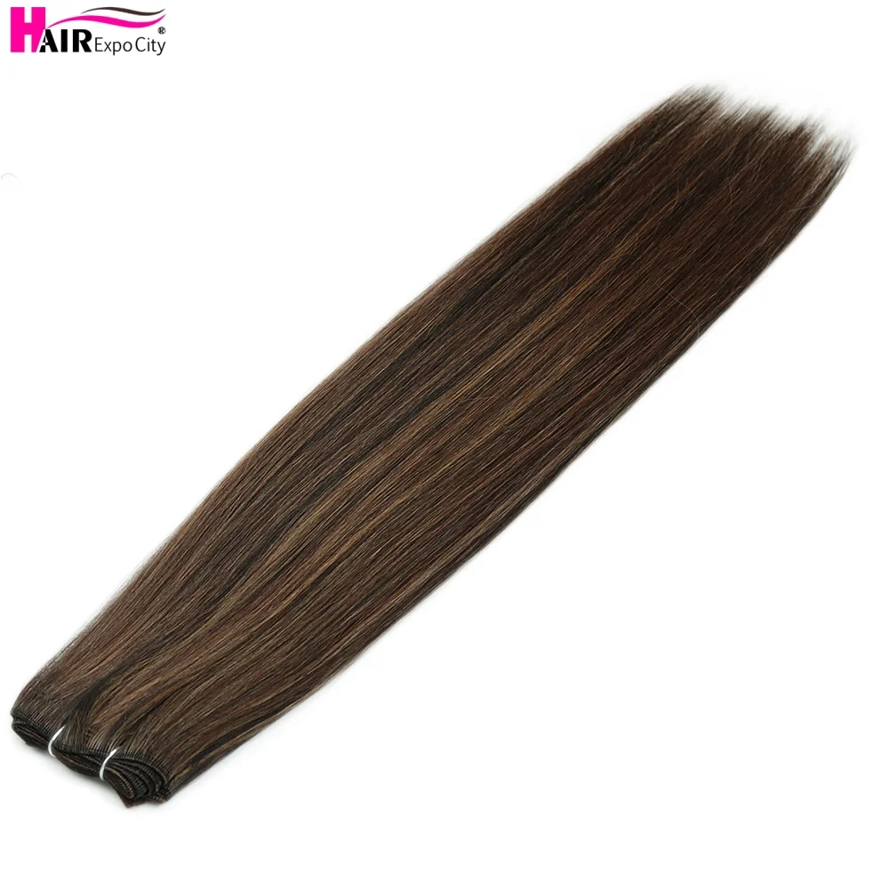 Bone Straight Synthetic Hair Bundles Ombre Blonde Hair Weft Super Long 26 Inch Straight Hair Weave Extensions