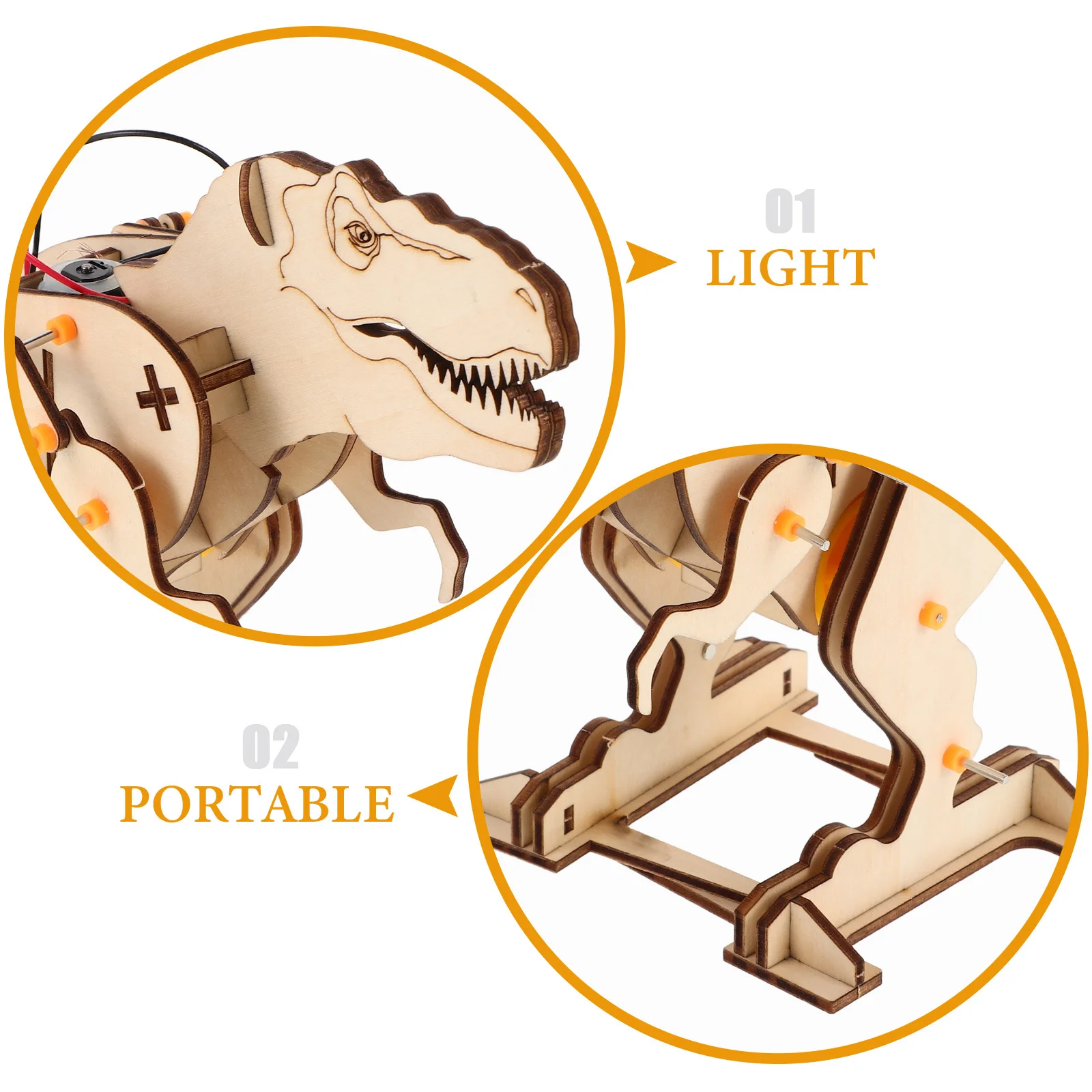 مشروع بناء جذع الديناصور الخشبي DIY مجموعة أدوات العلوم التعليمية ثلاثية الأبعاد لمشاريع جذع العلوم للأطفال #6