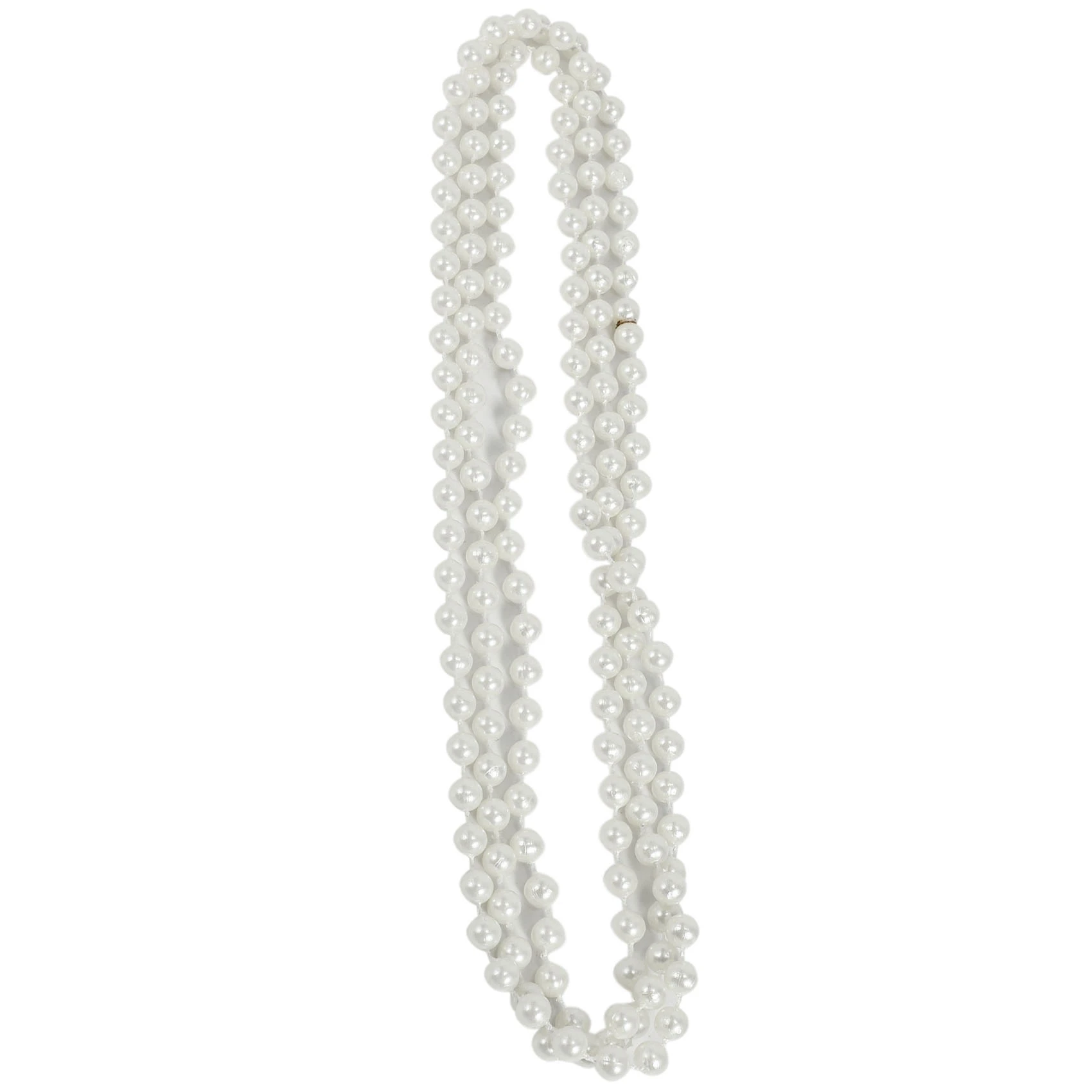 Long Artificial Pearl Necklace White Jewelry Accessory for Flapper Girl Costume 1920s