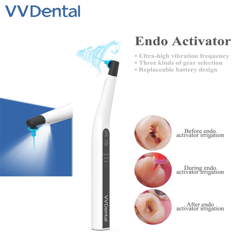 VVDental Dental Endomotor Root Canal Sonic Irrigator Endo Activator with 60 Pcs Endo Files Irrigator Endodontic Cleaning Dentist