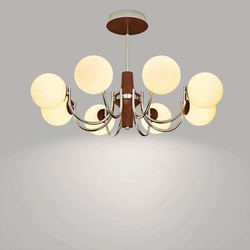 

Bauhaus White Glass Ball LED Chandeliers Electroplating Iron Art Hanging Lamp Living Room Bedroom Restaurant Hotel Pendant Light