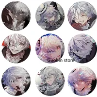 58mm Anime Lapel Pins Bungo Stray Dogs Brooches Manga Figure Cosplay Badge DIY Backpack Clothes Jewelry Accessory Button Pin