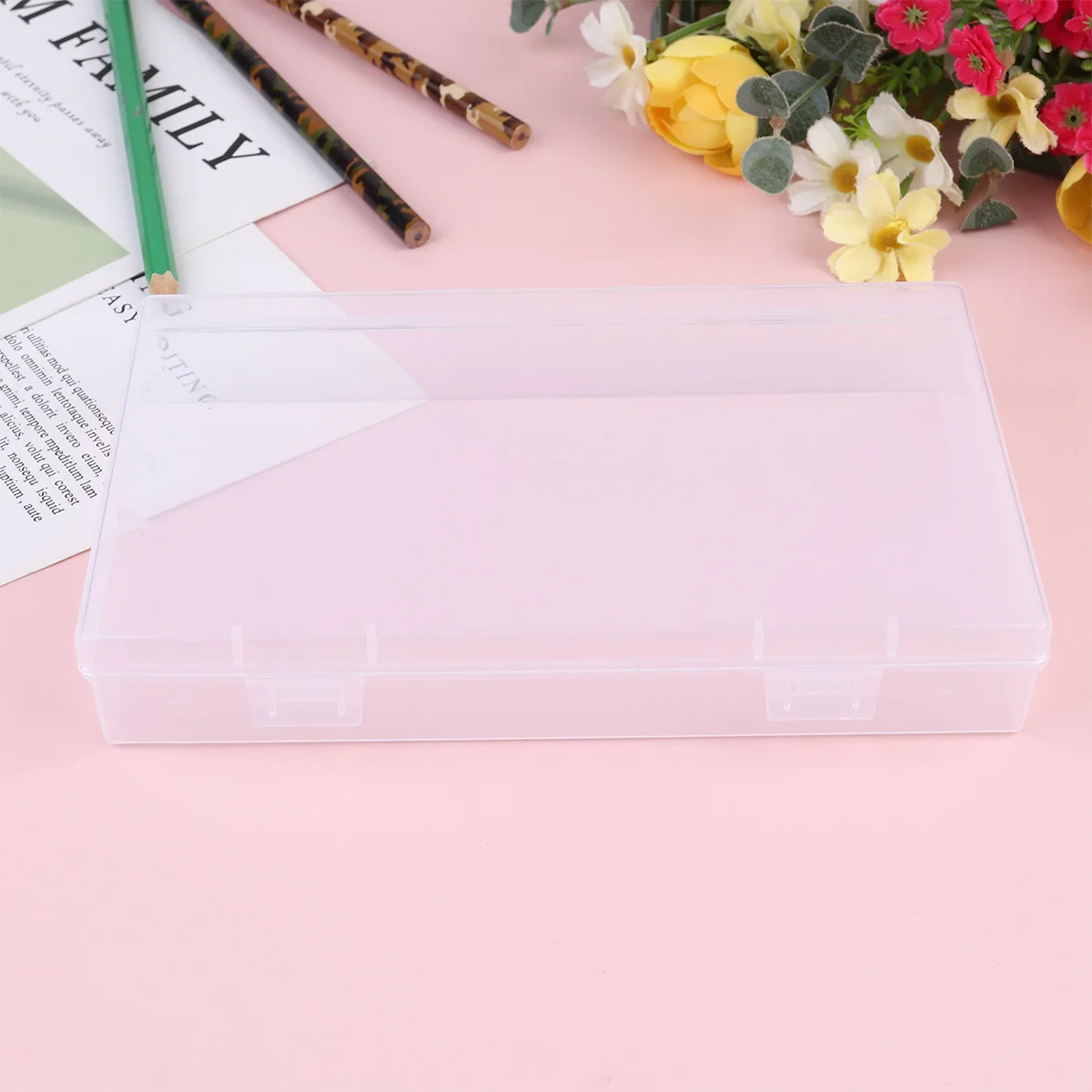 

4 Pcs Stationery Accessories Storage Box Case Transparent Large Capacity Pencil