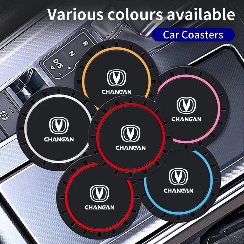 Silicone Car Cup Coaster Anti-Slip Mat Cup Slot Protector For Changan CS75 PLUS CS55 PLUS UNI‑S Eado Plus CS35 PLUS Alsvin PLUS