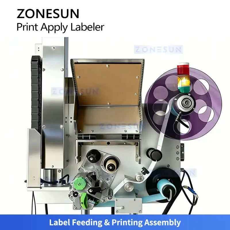 ZONESUN ZS-TB160 POP Automatic Print and Apply Labeling Machine Real-time Thermal Label Applicator for Carton Box Bag Pouch