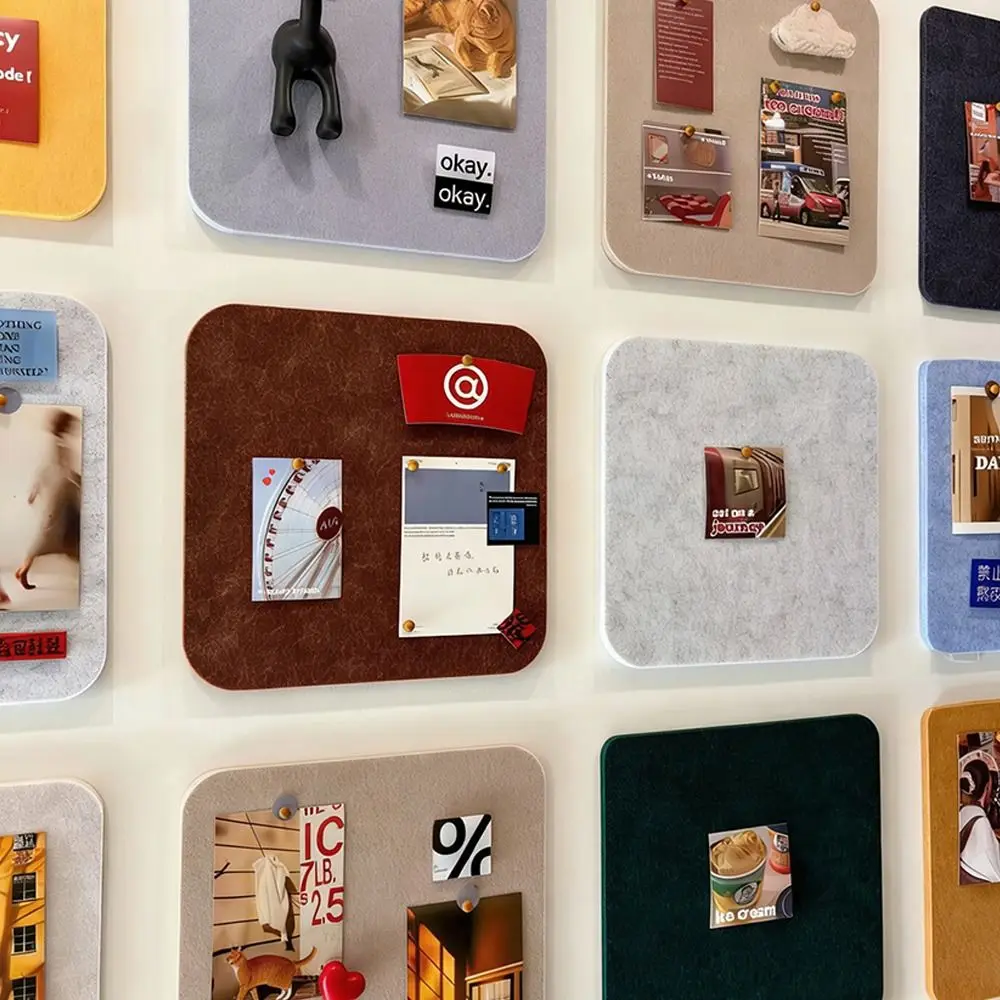 Simple Felt Bulletin Board No-drill 30*30cm Photo Wall Display Board Self-adhesive Message Board for Living Room Decoration