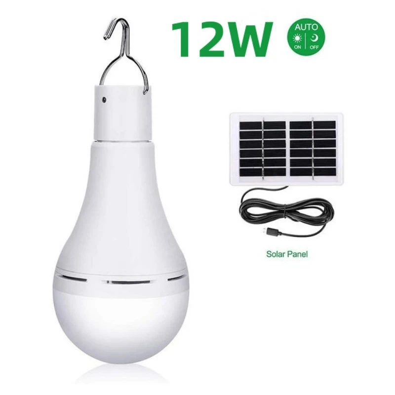 12W Hanging Solar Light Waterproof USB Charged Emergency Sunlight Powered Lamp Outdoor Indoor House Solar Bulb Light