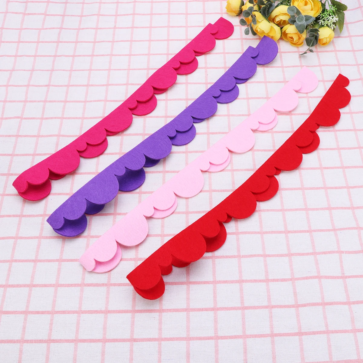 

4 Pcs Wavy Lace Strips Blackboard Border Wall Beautification Layout Trim Kindergarten Corner Decoration Decorative Floral