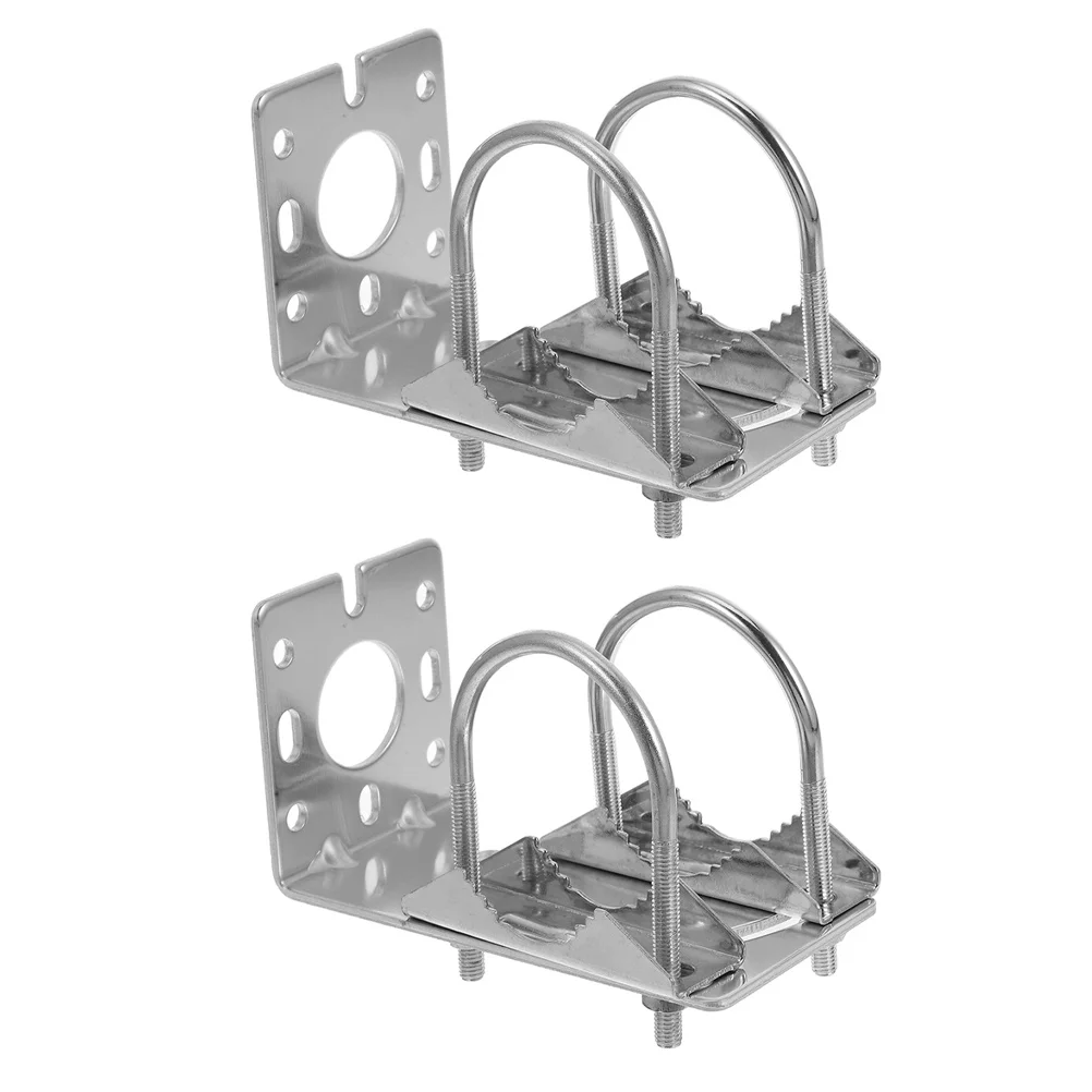 

2Pcs Antenna Mount Bracket Universal Clamping L-Shaped Aluminum Alloy Outdoor Pole Mount Pole Rack Support Weather Resistant