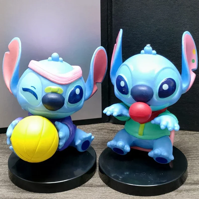 Figuras de acción de Disney Stitch, modelo de dibujos animados de Anime, juguetes bonitos para niños, adorno de escritorio de moda, regalos de vacaciones Kawaii para niñas, 6 uds.