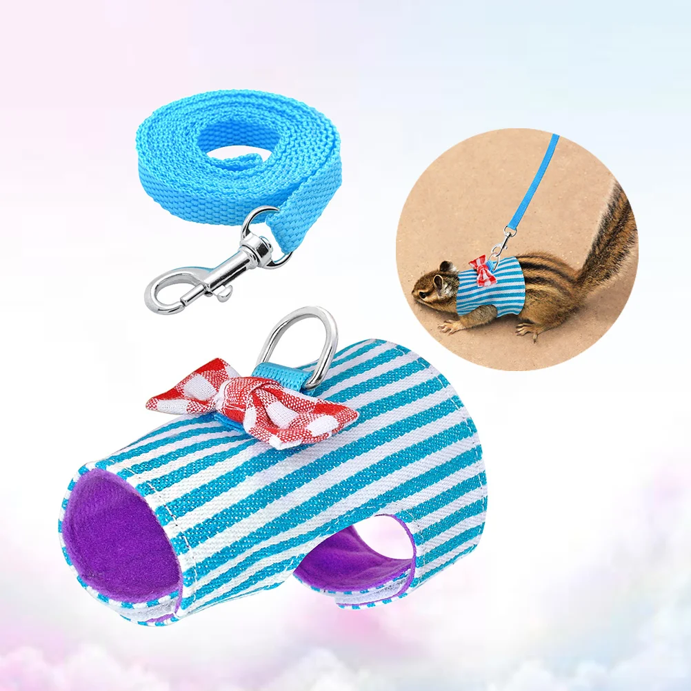 

Pet Harness with Leash for Small Animals Breathable Air Mesh Vest Style Harness Cute Adjustable Strap Walking Accessories Blue