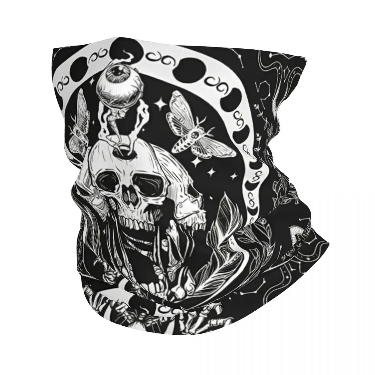 Skull Moon Thin Bandana Neck Gaiter Skull Moon Wrap Scarf Headband Neck Cover