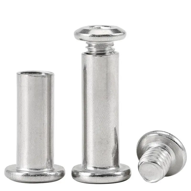 304 Stainless Steel Flat Hex Hexagon Socket Head Screw Furniture Rivet Connector Insert Joint Sleeve Cap Nut Set M2~M10
