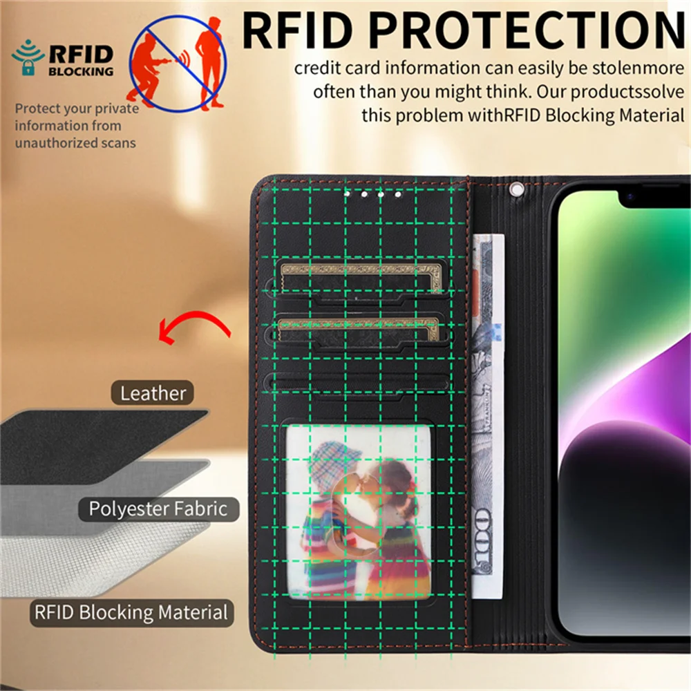 아이폰 17 에어 2in1 탈부착형 지갑 가죽 RFID 케이스 아이폰 16E 17 15 14 13 12 11 프로 맥스 Xs 7 8 플러스 충격 방지 케이스