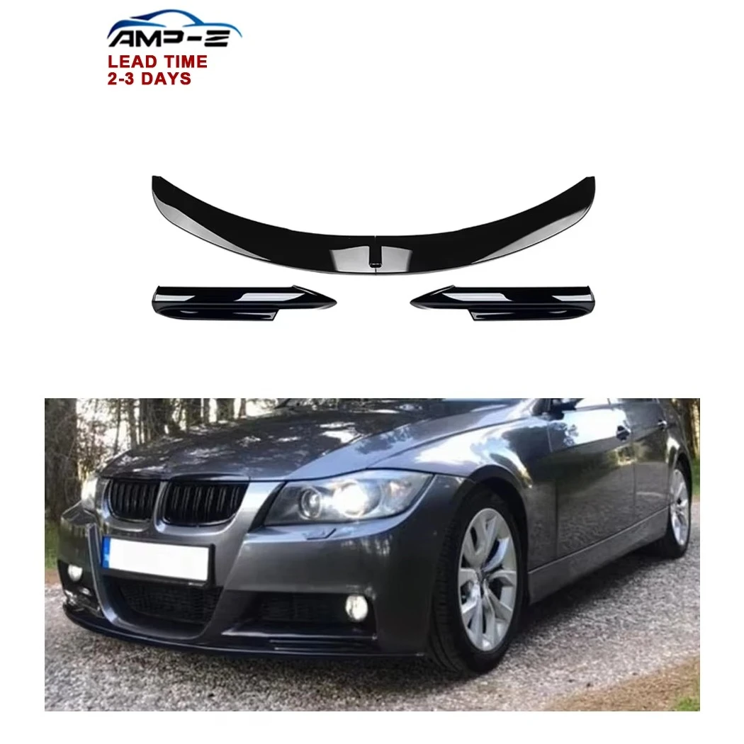 High Quality Car Bumper Lip for BMW 3 Series E90 M-tech 2005-2008 AMP-Z Factory Price Front Lip Splitter MOQ 2 Sets