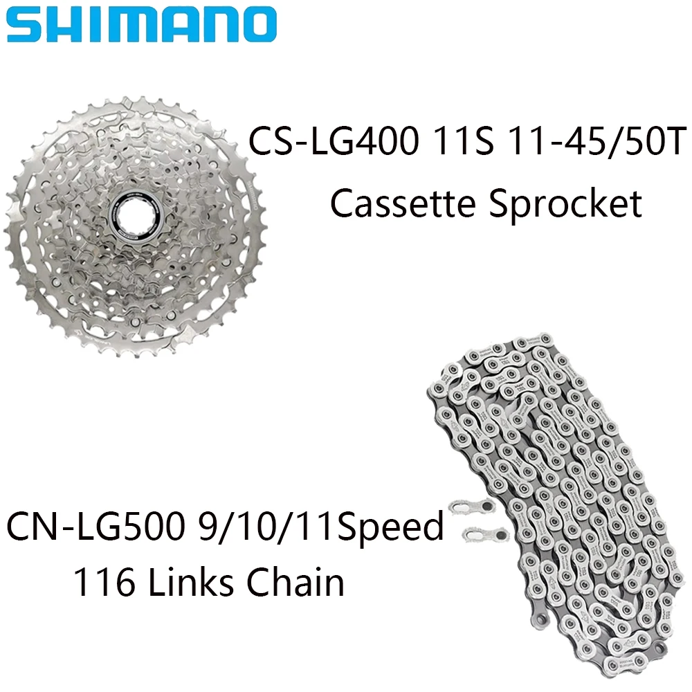 SHIMANO 11 Speed CN-LG500 116 Links Chain CS-LG400 11S 11-45T/50T Cassette Sprocket For Mountain Bike Original Parts