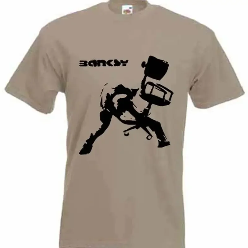 Banksy Office Chair T Shirt The Clash London Calling Choice Of 10 Colours