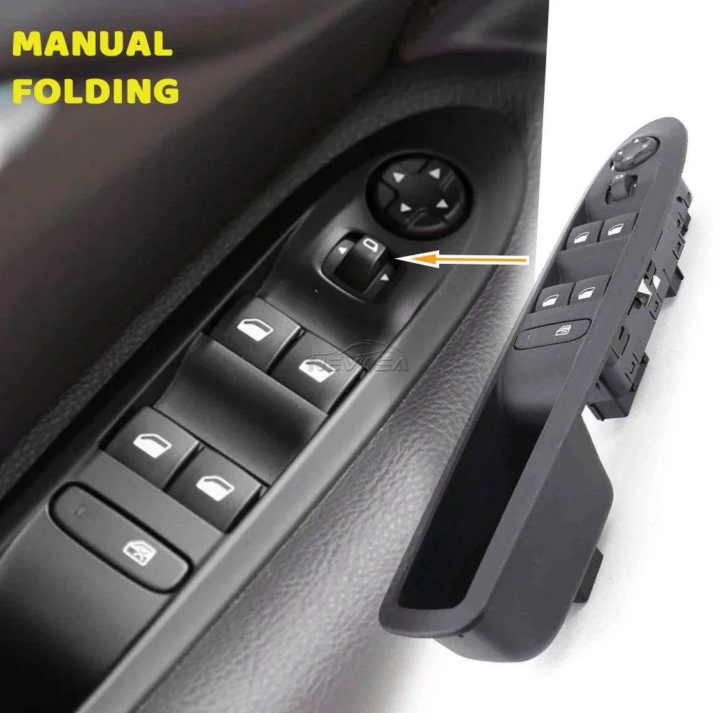 NEVOSA For Citroen C4L C4 2013-2016 Power Window Mirror Glass Lifter Control Switch Control Button 98009290ZD Orange Backlight