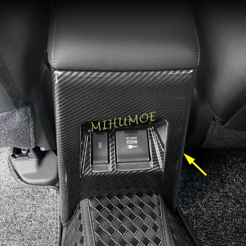 

Для Mitsubishi Montero Sport Pajero Sport 2020-2025 внутренний подлокотник, задняя крышка вентиляционного отверстия, накладки из АБС-пластика из углеродного волокна