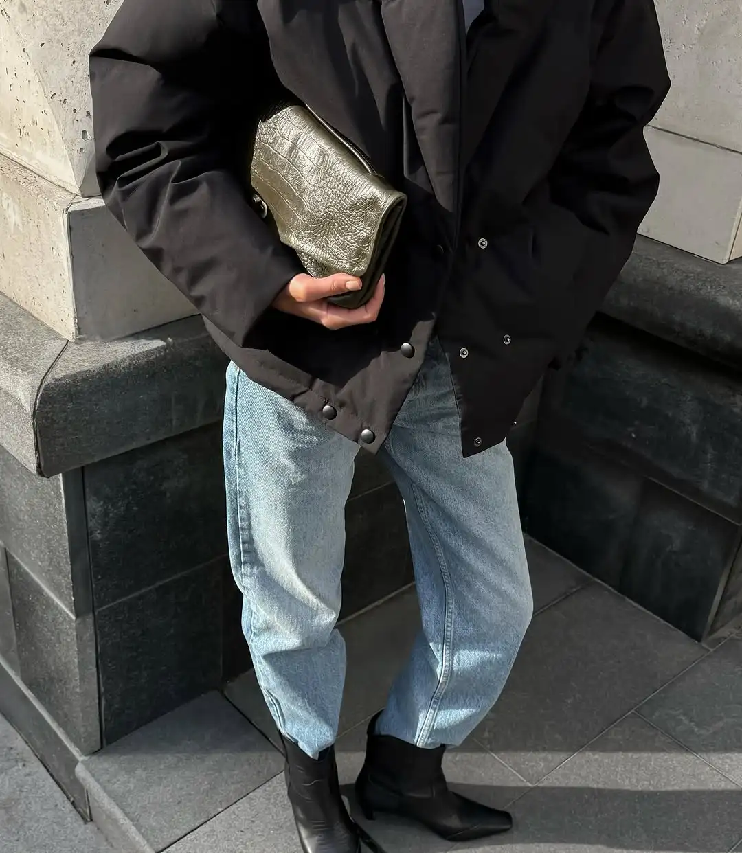 

Casual Solid V-neck Cotton Coat Women Fashion Double Breasted Long Sleeve Loose Jacket Lady Winter Commute Street Outerwears