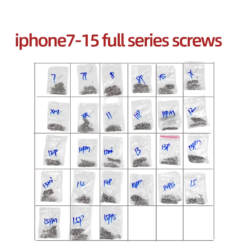 Full Screws Set Bottom Star Screw Kit Repair Bolt Inner Part Replacement Metal for iPhone 7 7P 8 X XS XSMAX 11 12 13 14 15 Serie