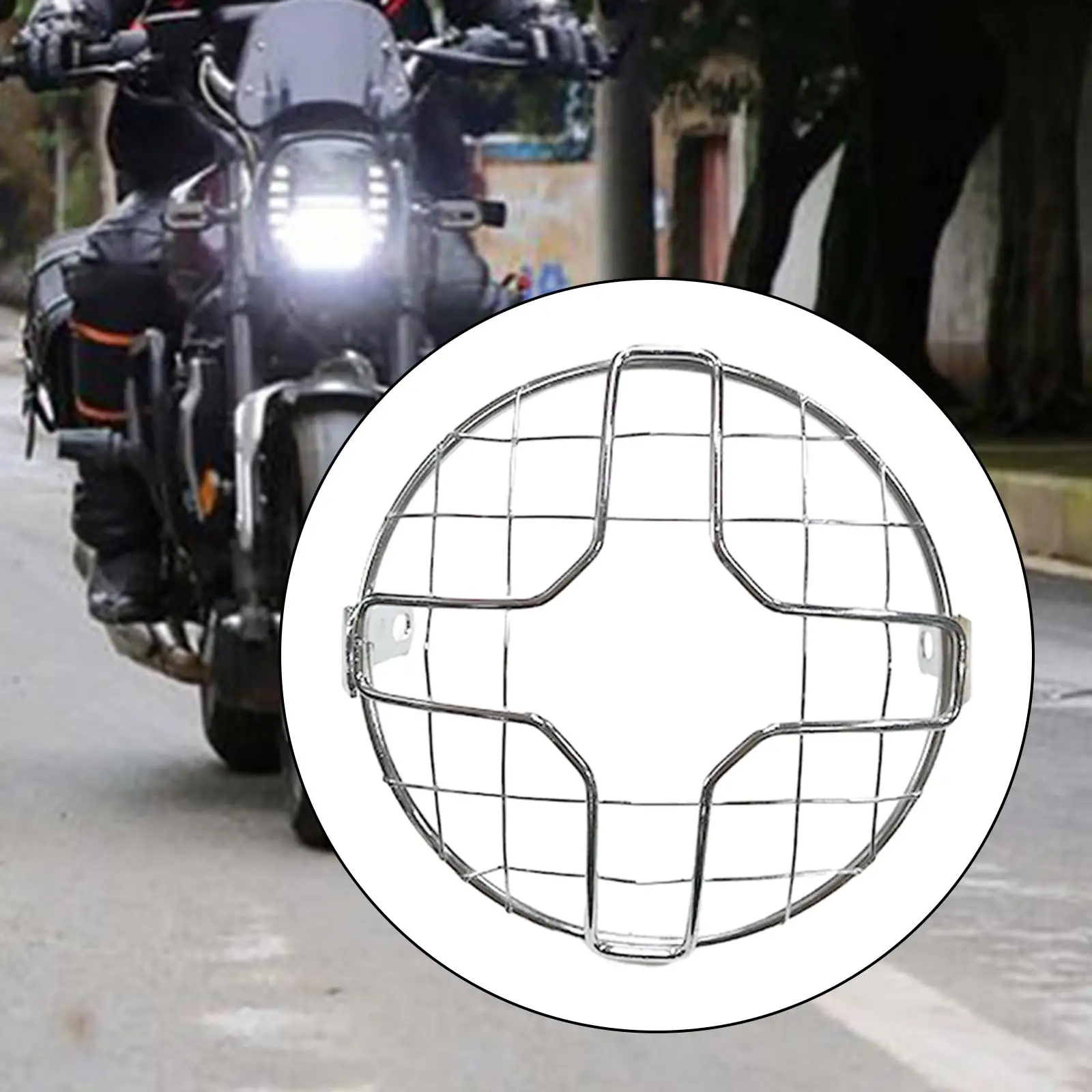 

Сетка для фар мотоцикла, аксессуары для защиты гриля, универсальный серебристый металлический светильник