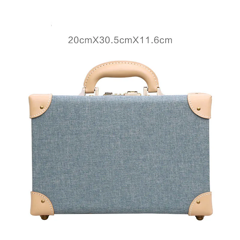 

2024 New Hand Luggage High Quality Gift Box Cosmetic Case Female 14 Inch Mini Small Storage Travel Suitcase Zipper Storage Bag