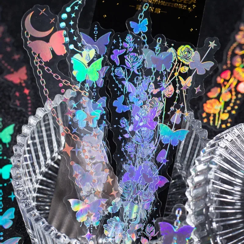 

20 Piece Premium Cold Foil Galaxy PET Stickers Starry Dreams Series for Aesthetic Journals