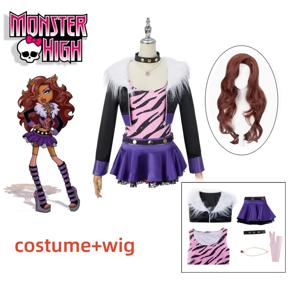 

Парик для косплея Monster High Clawdeen Wolf, длинный, прямой, с коричневыми волосами, для женщин, для представлений, Хэллоуина, Рождества, карнавала