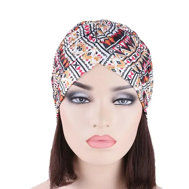المرأة المسلمة السرطان الكيماوي قبعة مطبوعة فقدان الشعر غطاء الرأس عمامة بونيه قبعة الهند قبعة مطوي بيني Skullies الإسلام العربي