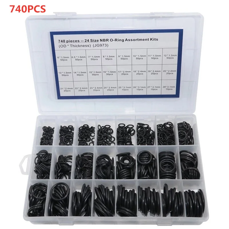 1200Pcs 24Sizes Universal Car Air Conditioning HNBR O Rings Auto Repair Tools Compressor Rubber Rings Sealant Car Accessories