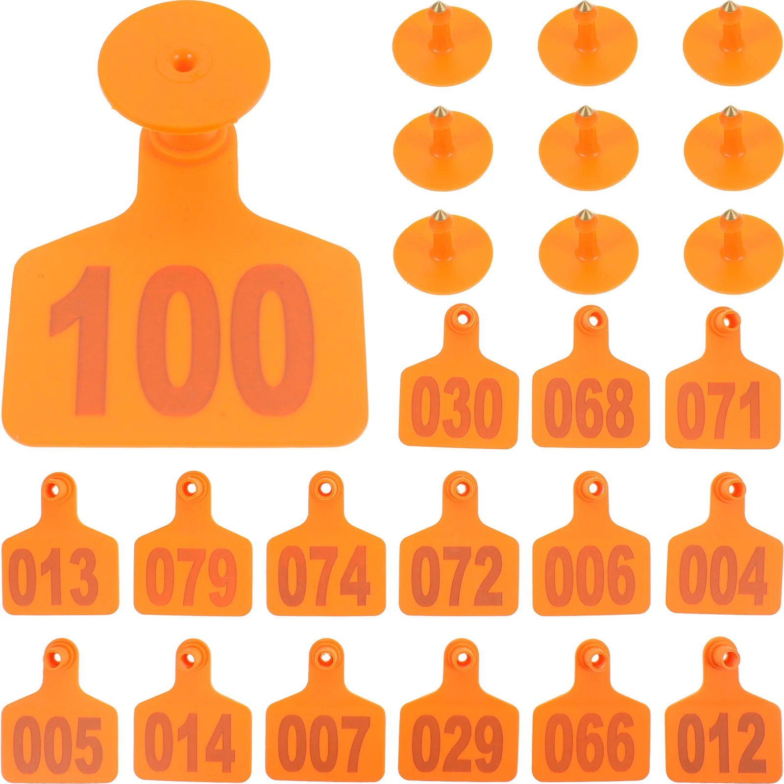 

100Pcs Cow Ear Tags Bright Numbered Plastic Livestock Identification for Cattle Pig Sheep Horse Camel Donkey Dog Veterinary