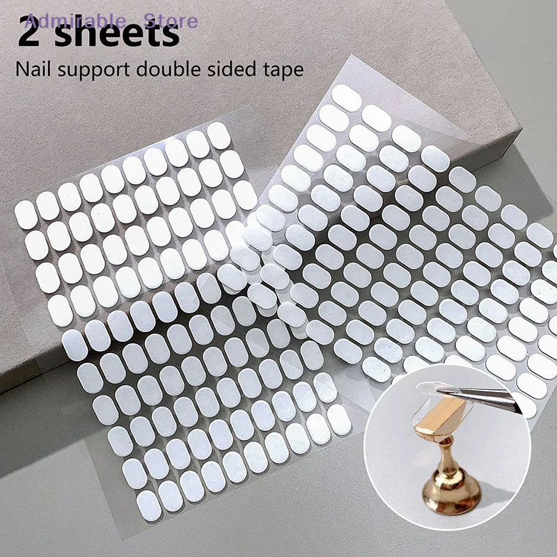 w200pcs Nail Adhesive Sticker Nail Stand Double Sided Tape for False Nails Display Stand Nail Tips Show Stand Holder Tools