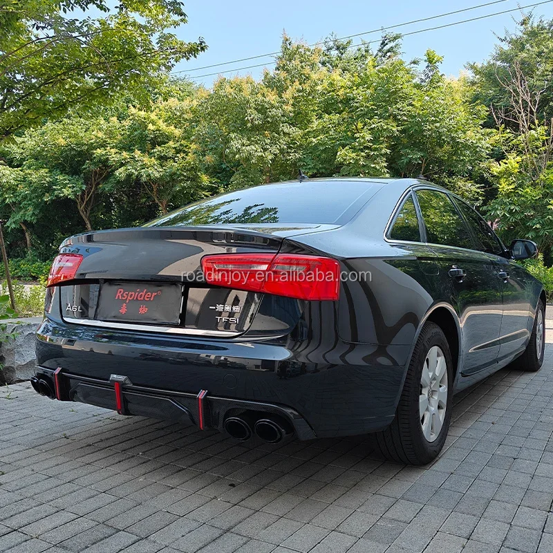 Carbon Fiber Rear Diffuser For Audi A6 Change To Audi RS6-R Gross Black 2012-2015