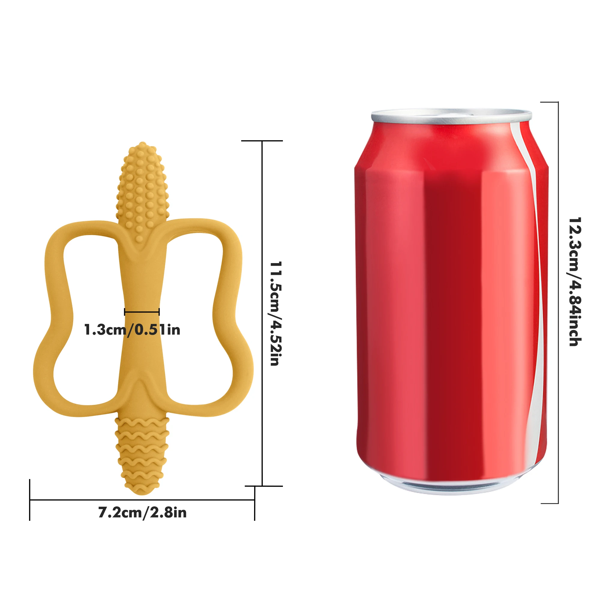 عصا تسنين من السيليكون مكونة من قطعة واحدة مع مقبض، عضاضة لعبة أطفال، 6 ألوان، سهلة الإمساك، عضاضة على شكل ذرة، خالية من مادة BPA. #4