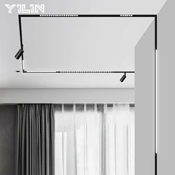 LED Track Light Embedded Magnetic COB Linear Spotlight Magnet Grille Lamp Without Main Light Lighting Living Room Ceil Lamp
