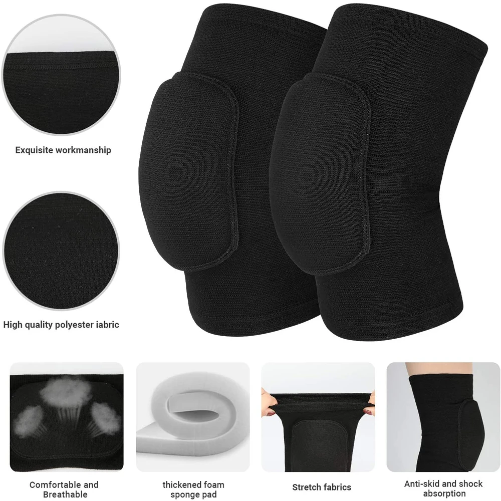 1Pair Dancing Sponge Knee Pads Warm Volleyball Dance Kneeling Anti-Collision Practice Thickened Knee Pads Sports Dance Knee Pads