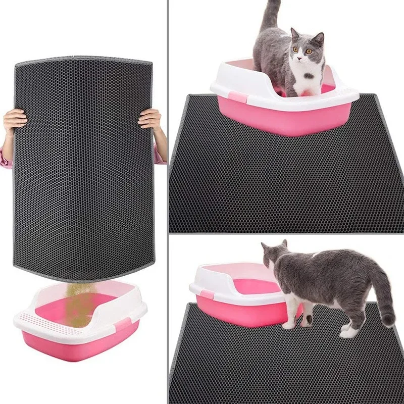 Double-layer Filter Cat Litter Pad EVA Washable and Anti-take-out Litter Splash-proof Pad Toilet Pad Large Cat Litter Mat