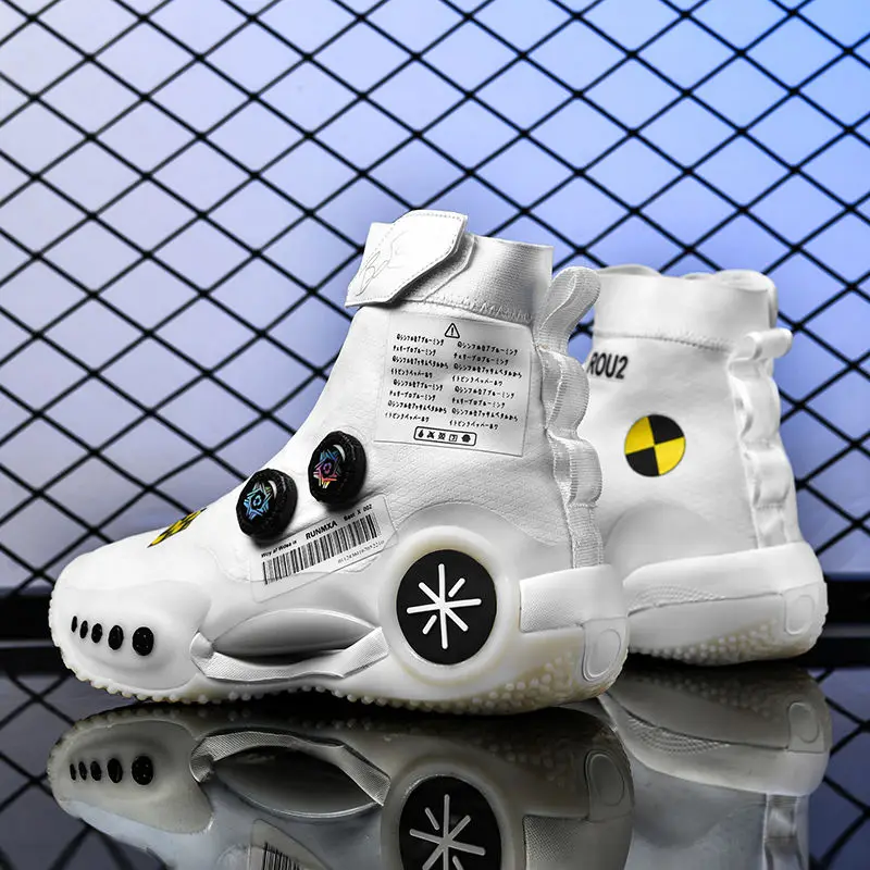 Zapatos deportivos con botón giratorio para hombre, zapatillas informales con absorción de impacto, transpirables, de alta calidad, novedad