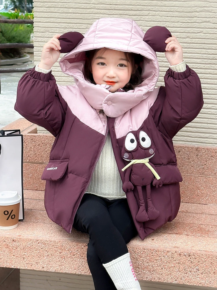 

Thiened Cotton Jaet for Little Girls Baby Girls Winter Clothes Faionable Children's Coat Korean Sle Loose Fit Long Sl...